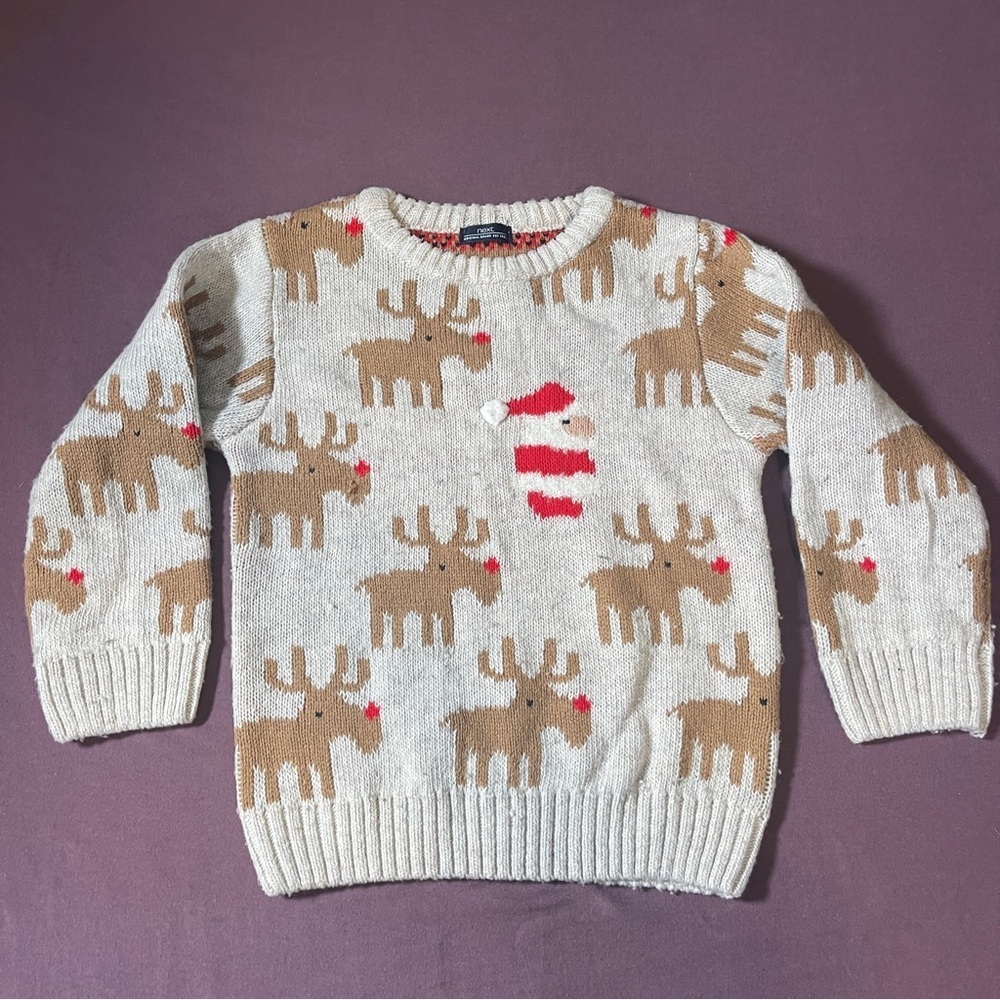 NEXT Christmas Sweater - Kids Size 2-3 years Toddler Knit Holiday Picture
